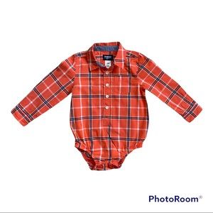 Oshkosh B’gosh 24 month plaid button up onesie shirt